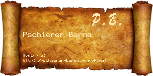 Pschierer Barna névjegykártya